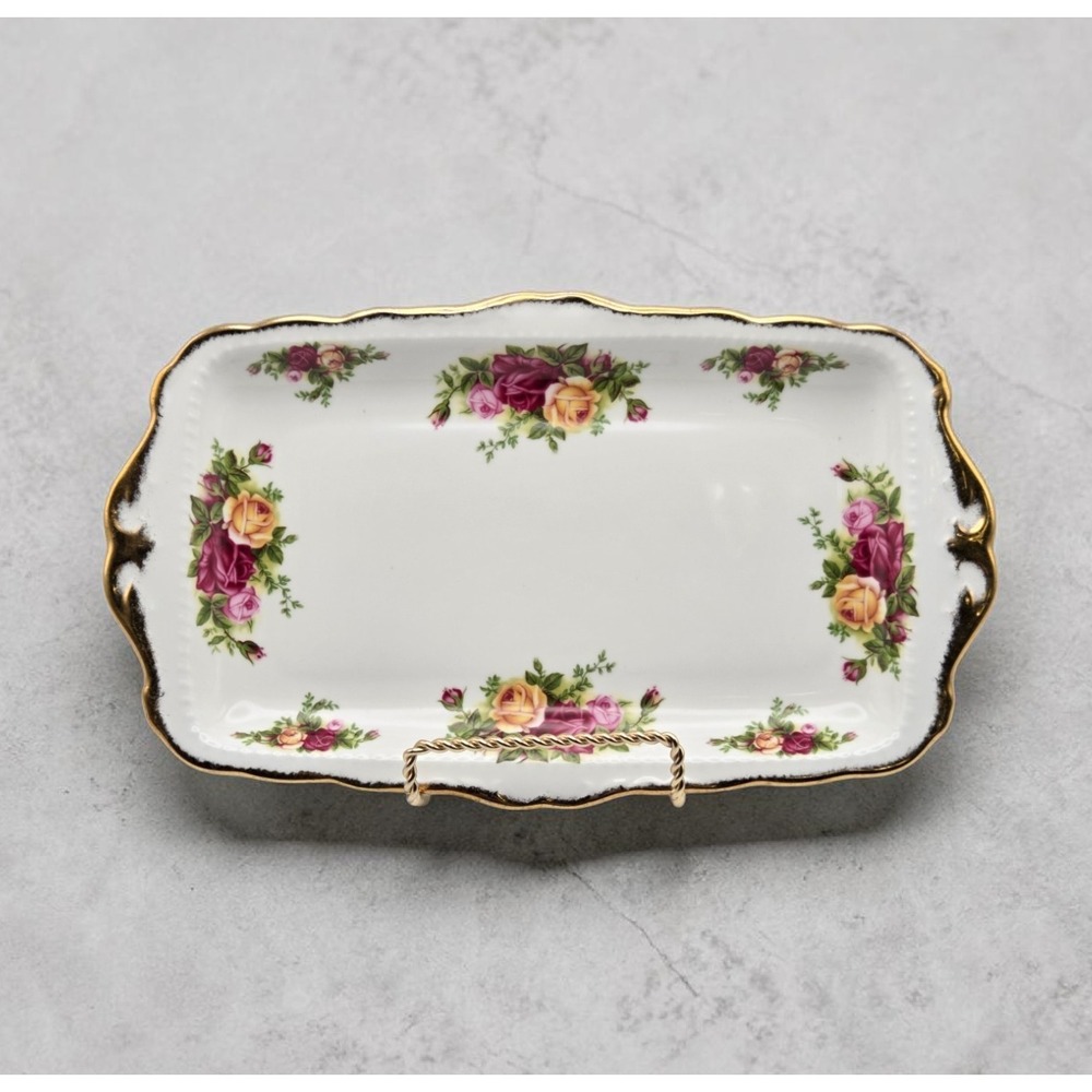 Royal Albert Old Country Roses Rectangular Sandwich Serving Tray Made In England